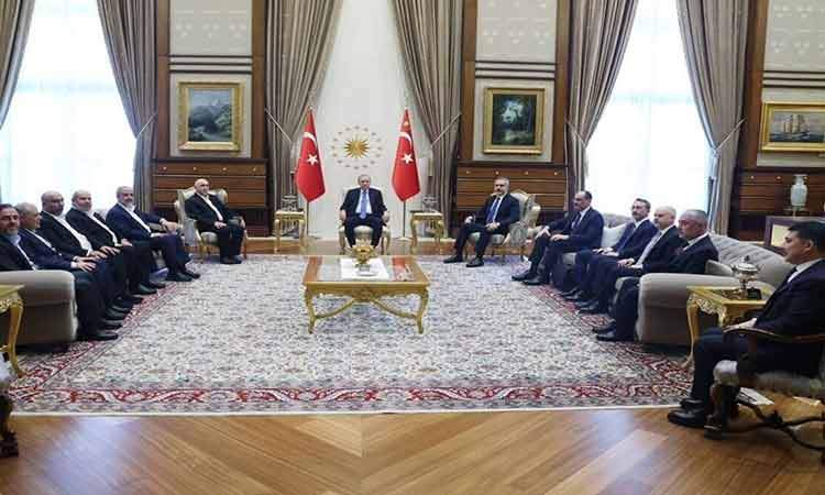 دیدار هیات عالی رتبه حماس با اردوغان در آنکارا